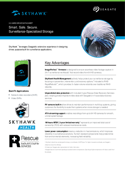HDD HD Segate Skyhawk 2TB SATA3 ST2000VX017 - PDF