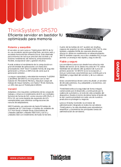 Servidor Lenovo ThinkSystem SR570 4214 32GB 750W - PDF