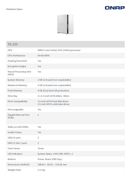 Storage Qnap TS-233 - PDF