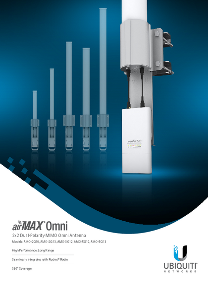 Antena omnidireccional Ubiquiti AMO-5G13 - Ficha Técnica